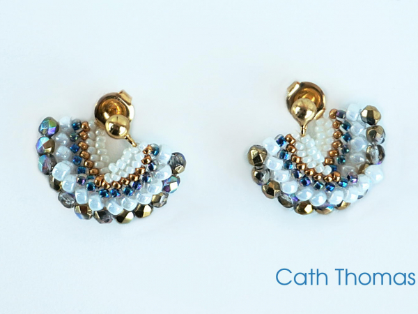 Fandango earrings with firepolished beads