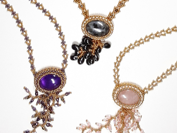 Lyda necklaces with various chains