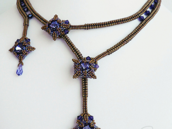 Mokuren necklace on display