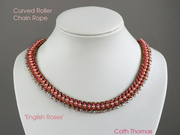 Curved necklace made with Roller Chain Rope
