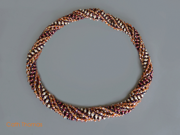 Roller Chain Rope Lariat, doubled and twisted
