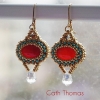Regina earrings with carnelian cabochons
