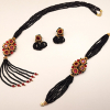Teyema Jewelry set onyx gold and ruby red