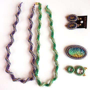 beadwork made with Cellini ribbons