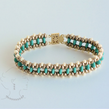 Ayatee, bracelet with lentil beads and twin beads