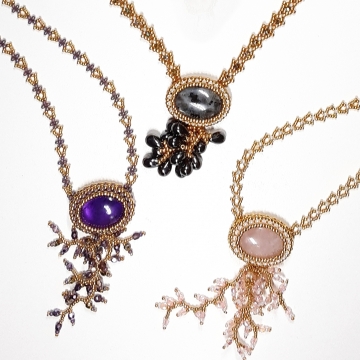 Lyda necklaces with various chains