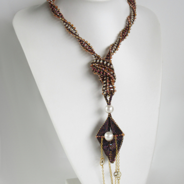 Long knotted RCR lariat with Paradox Pendulum