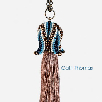Blue/bronze Tulip Tassel