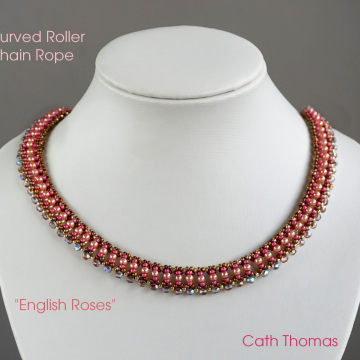 Curved necklace made with Roller Chain Rope