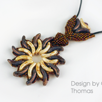 Sun Bow pendant with winged heart bail