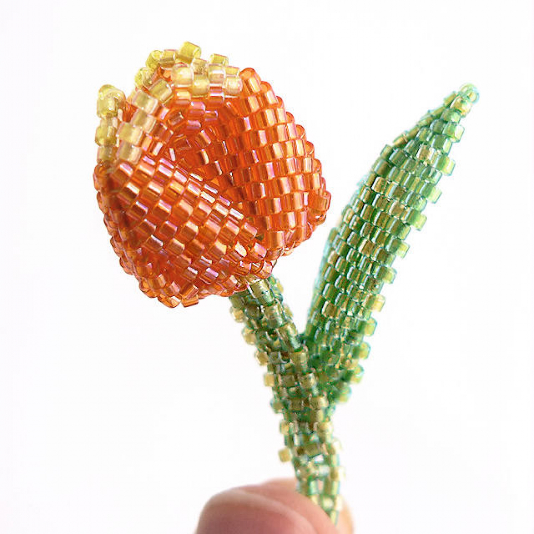 Tiny Tulip - Pin / Brooch - Tutorial