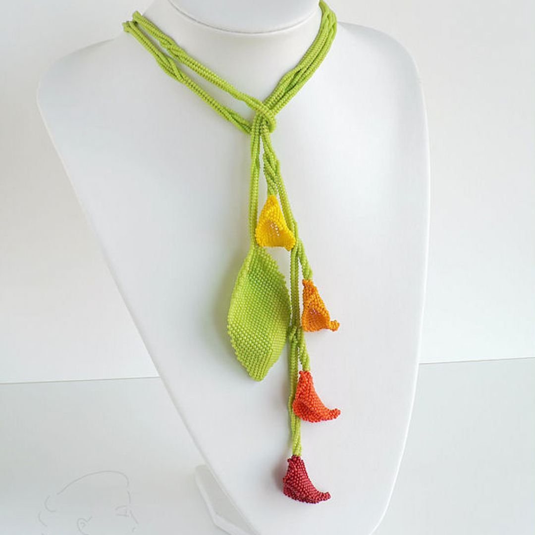 Calla Lily Lariat and Earrings - Tutorial