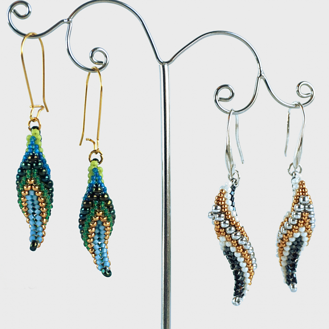 Parrots - Earrings, Beaded Beads